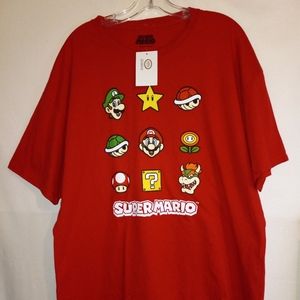 Super Mario Character's Red Graphic T-Shirt (XL)